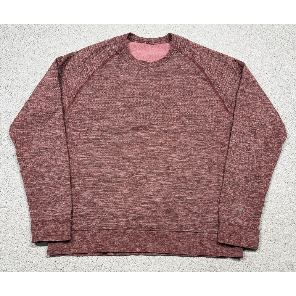 Lululemon Sweater Mens XL Red Crewneck Knit Pullover Raglan Long Sleeve Athletic